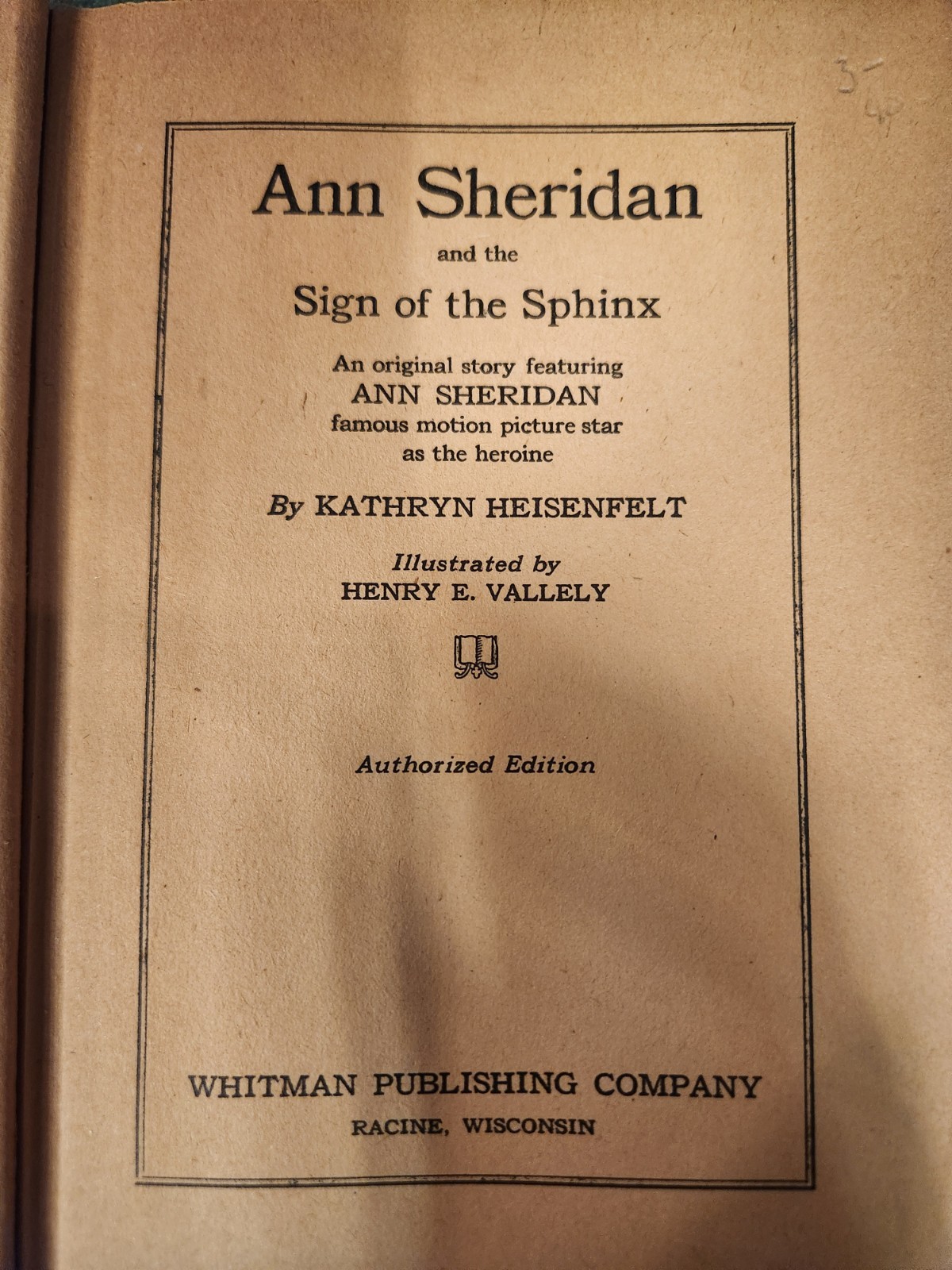 VTG Ann Sheridan and the Sign of the Sphinx 1943 Whitman Authorized Hollywood Ed
