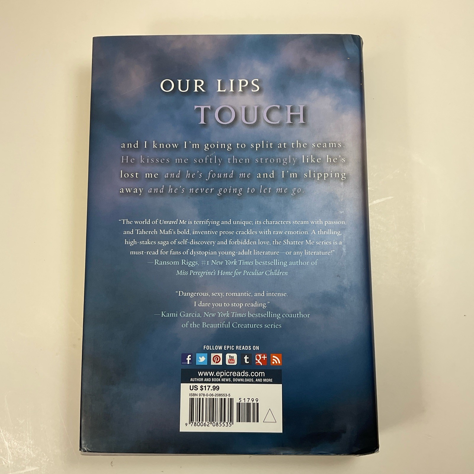 Unravel Me By Tahereh Mafi HC, DJ