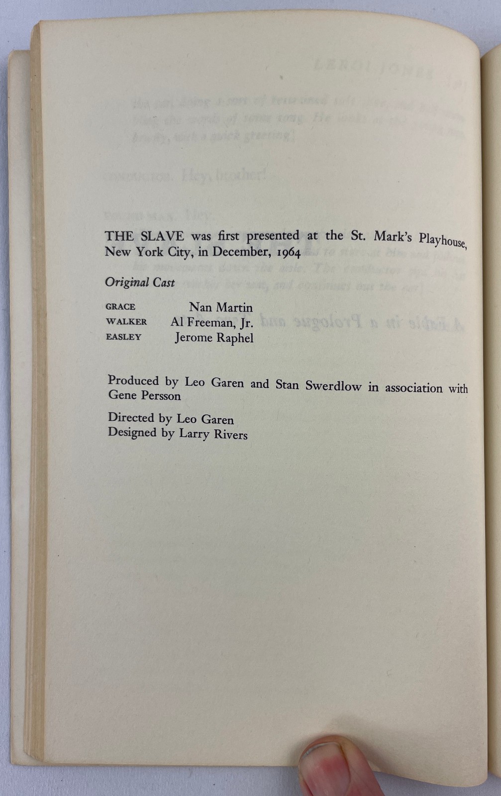 Dutchman & The Slave : Two Plays, LeRoi Jones, 1964, Amiri Baraka, TPBK