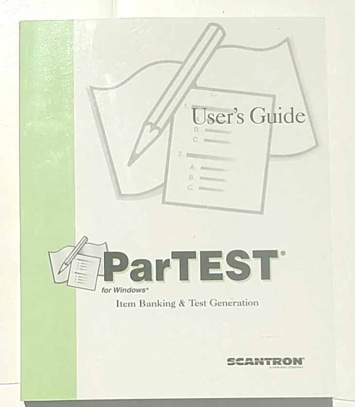 Users Guide ParTEST For Windows Item Banking & Test Generation Paperback Book