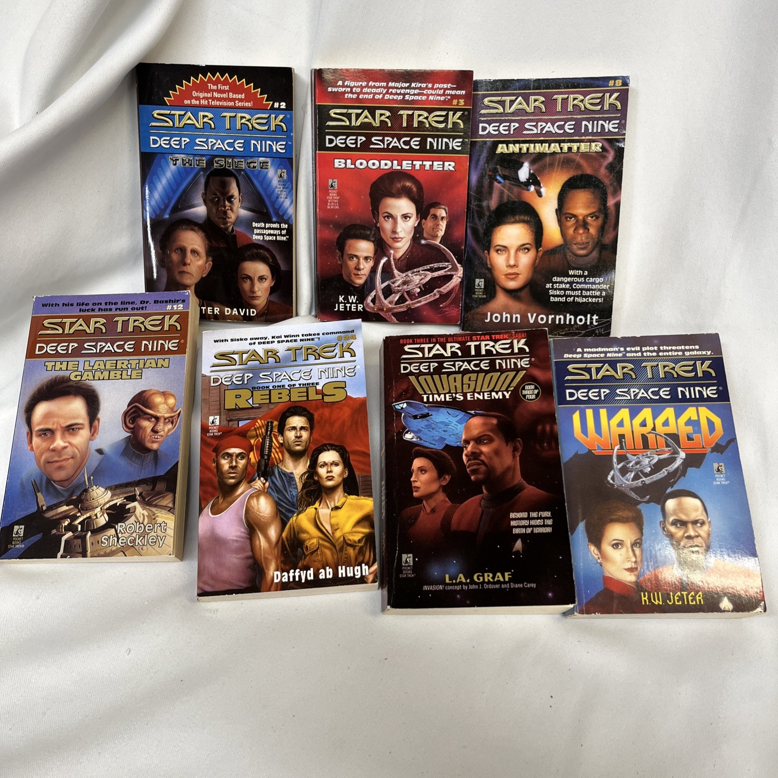 Star Trek Deep Space Nine Paperback Novels Lot of 7- “Warped” +#2,3,8,12,16,24