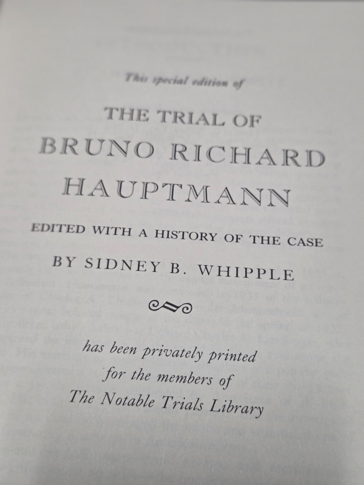 THE TRIAL OF BRUNO RICHARD HAUPTMANN (1989 HB) Notable Trials Library