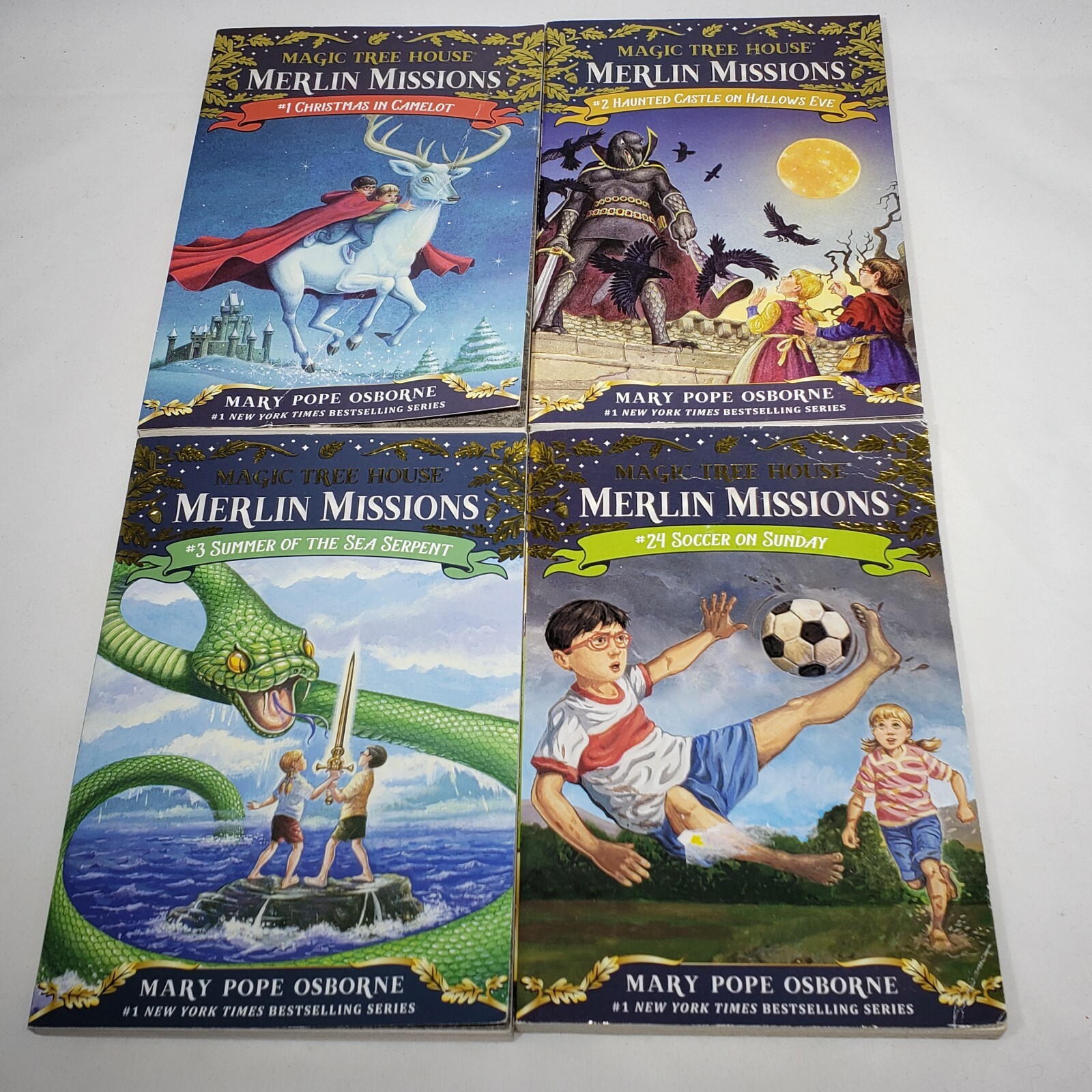 Lot of 4 Magic Tree House Merlin Missions Chapter Books #1, 2, 3, 24