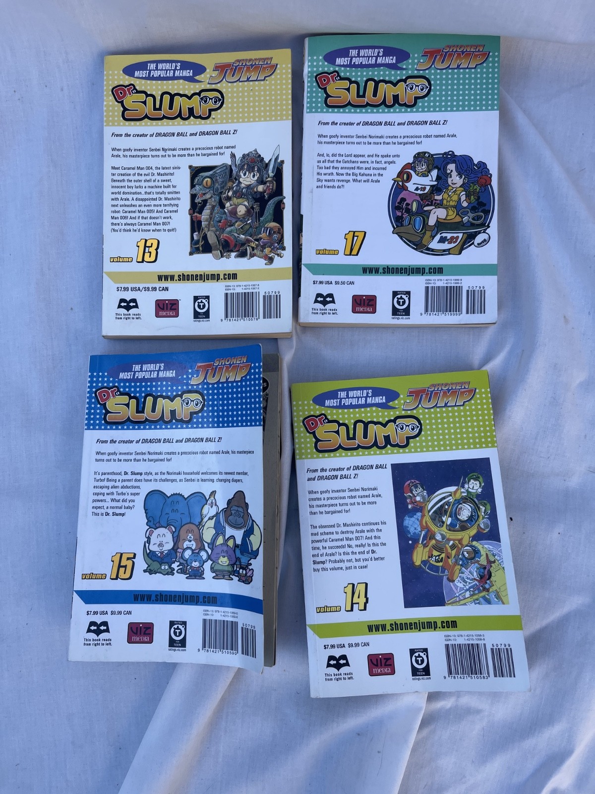 Lot of 4 “Dr Slump” Akira Toriyama Manga Vol 13, 14, 15, 17 Excellent Condition