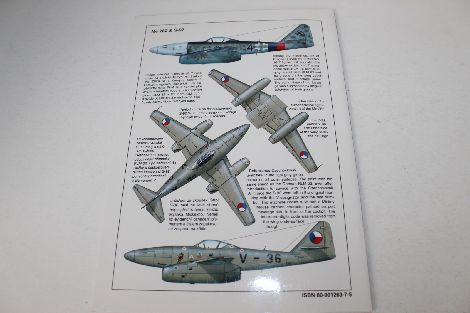 MBI Messerschmitt Me 262 – English/Czech Text – by Miroslav Balous 1st Ed 1995