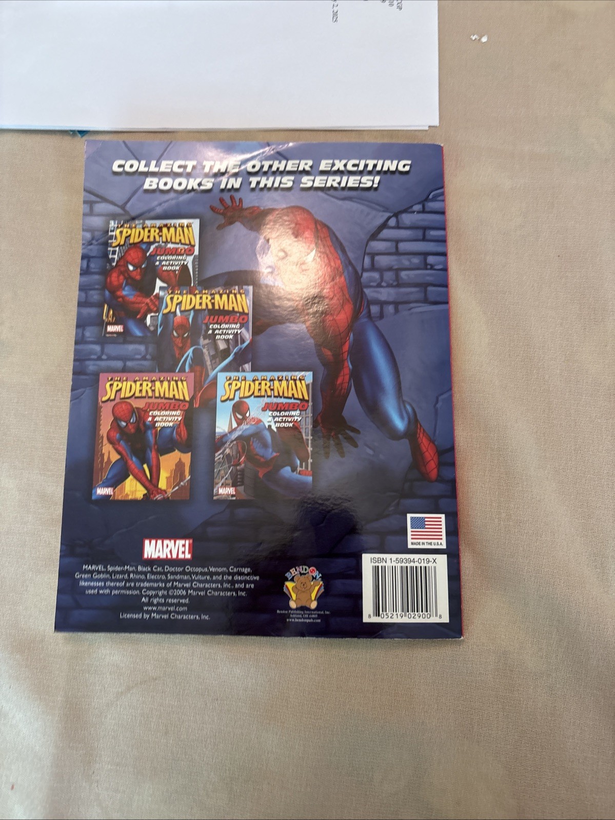 2006 Marvel the Amazing Spider-Man Jumbo Coloring and Activity Book