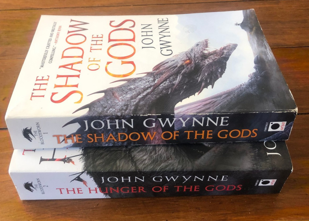 SHADOWS OF THE GODS; HUNGER John Gwynne, Orbit 2022 TPB Vols. 1 & 2 Bloodsworn