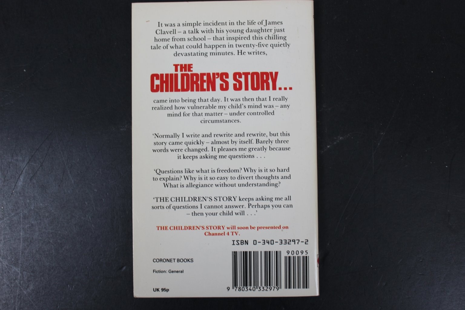 Children’s Story James Clavell 1983 Coronet Edition Fiction Novel UK PB ~VG