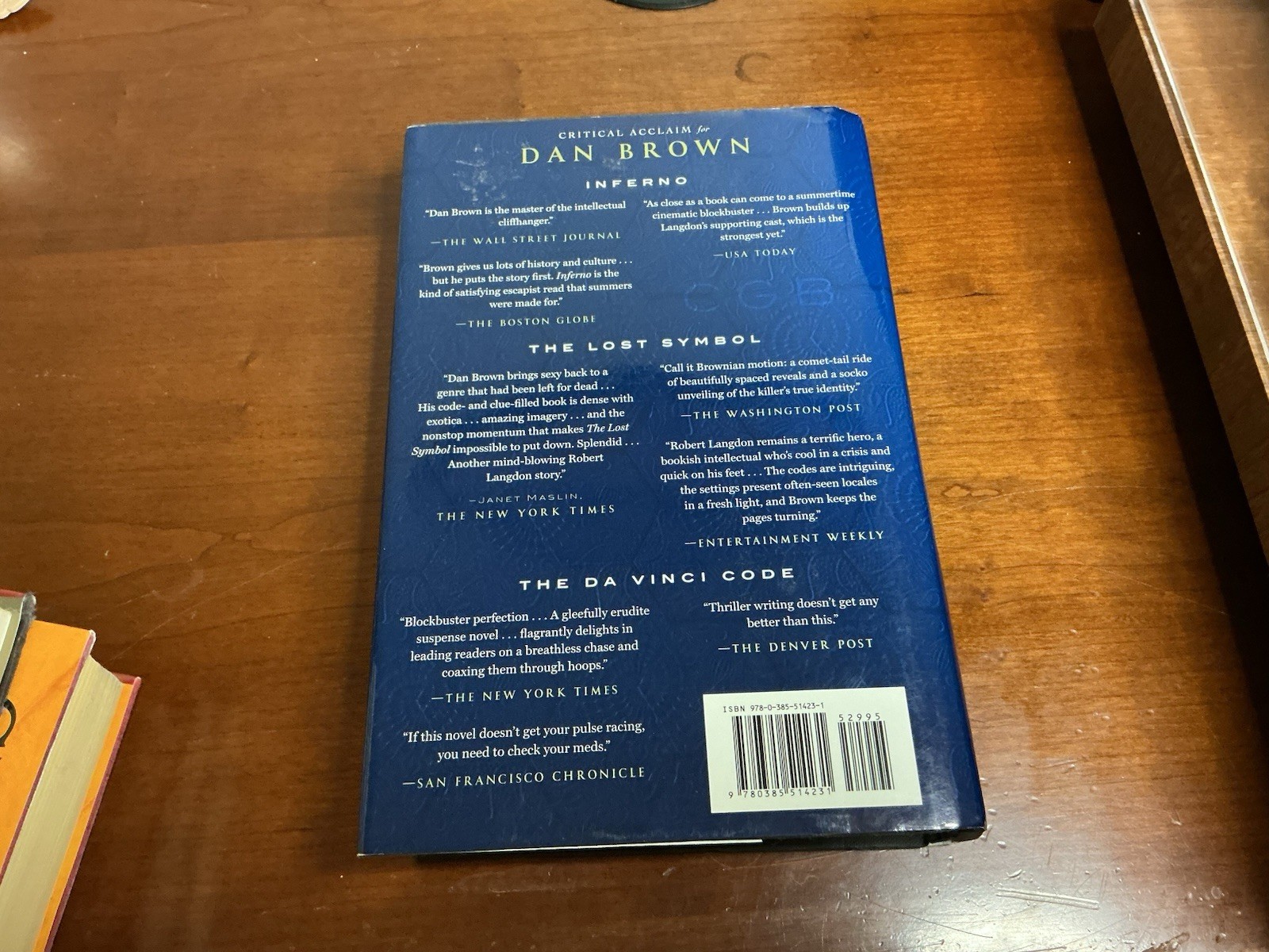 Dan Brown Book Set Robert Langdon Series, 5 Hardcover 1 Paperback, DaVinci Code