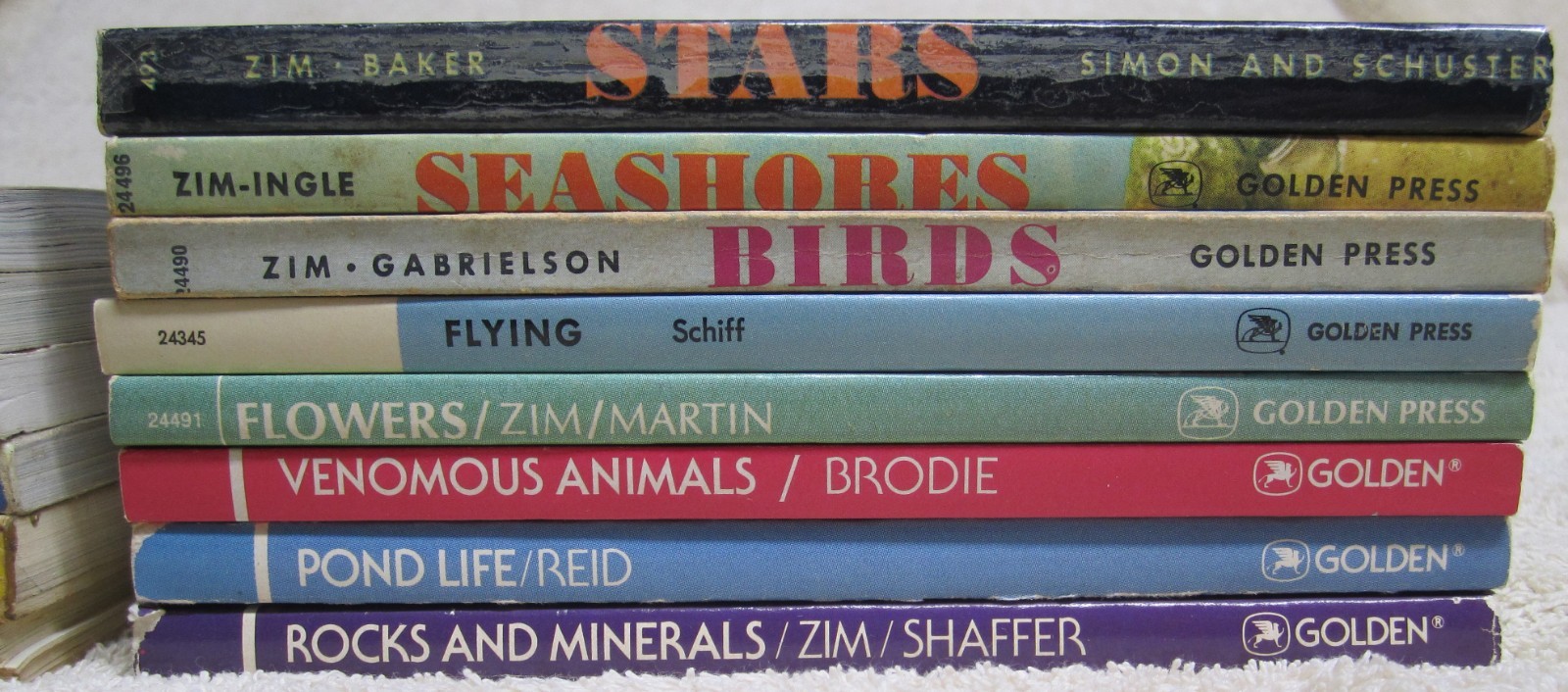14 Golden Press Nature Guide Lot Rocks Stars Flowers Fossils Insects Weather +