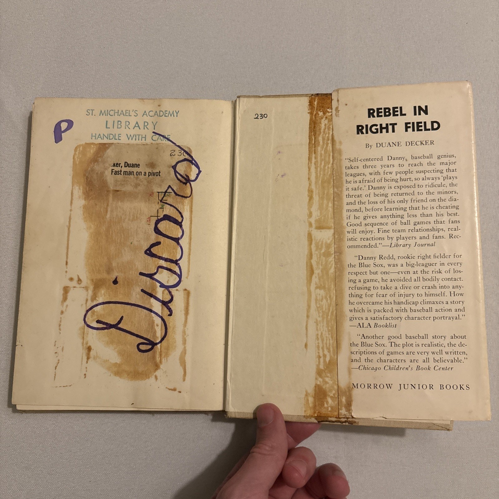 “Fast Man On A Pivot” By Duane Decker Published By William Morrow (HC 1968) RARE