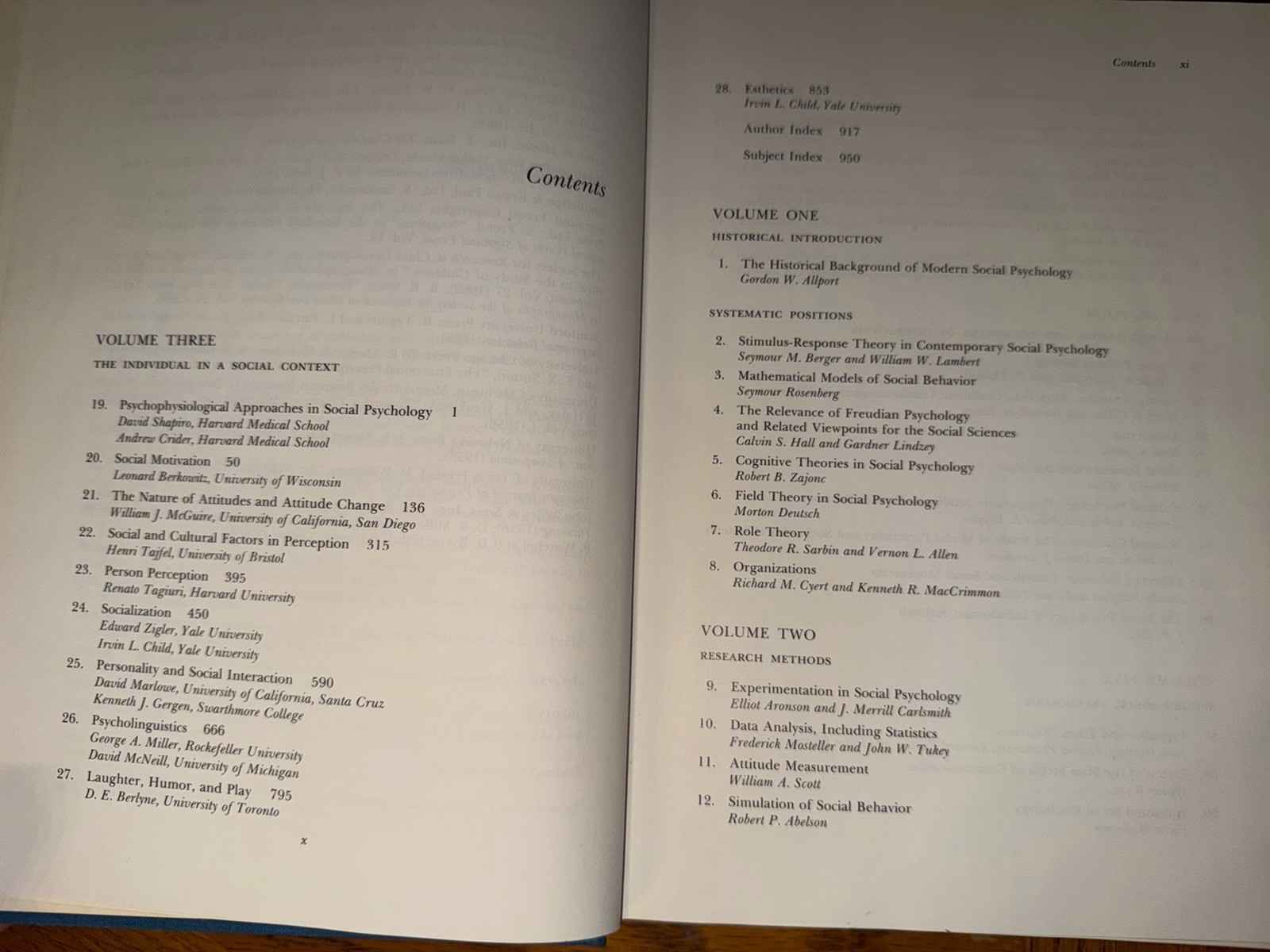 Vintage 1969 The Handbook Of Social Psychology 2nd Ed Volume 3 Hardcover Book