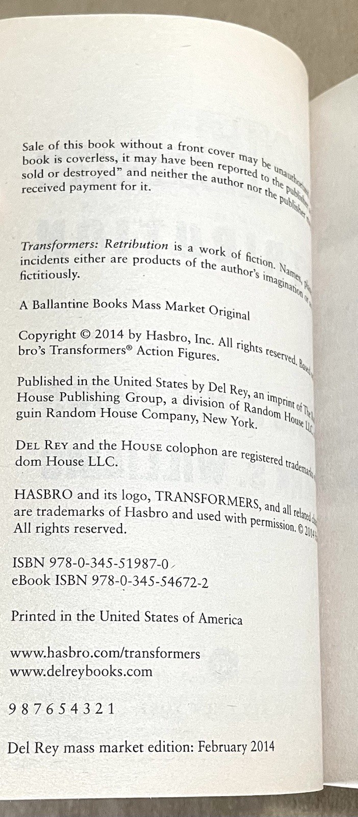 Transformers: Retribution, David J. Williams (2014, PB) 1ST ED/1ST PRT, VG+