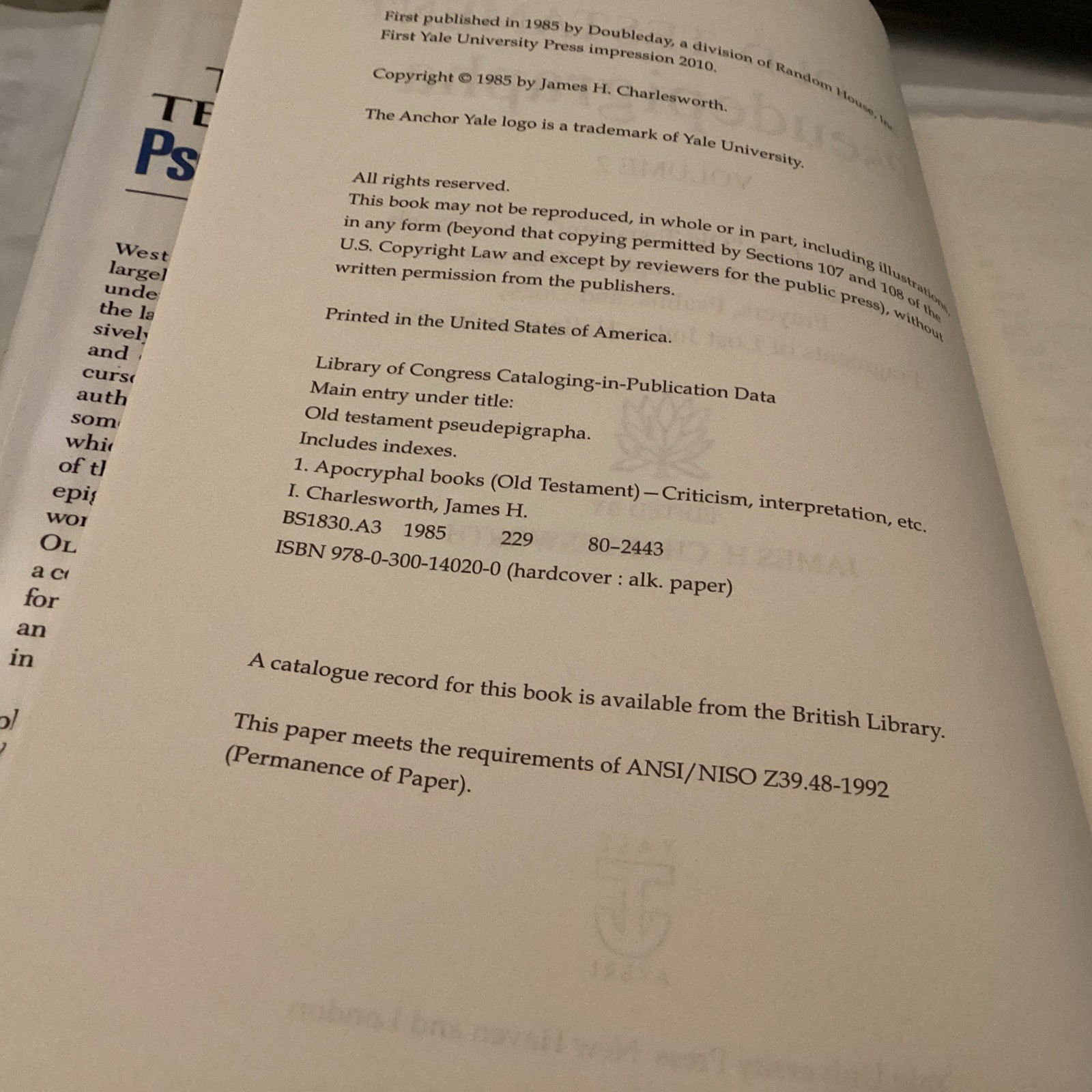 The Old Testament Pseudepigrapha, Volume 2: Expansions of the “Old Testament”