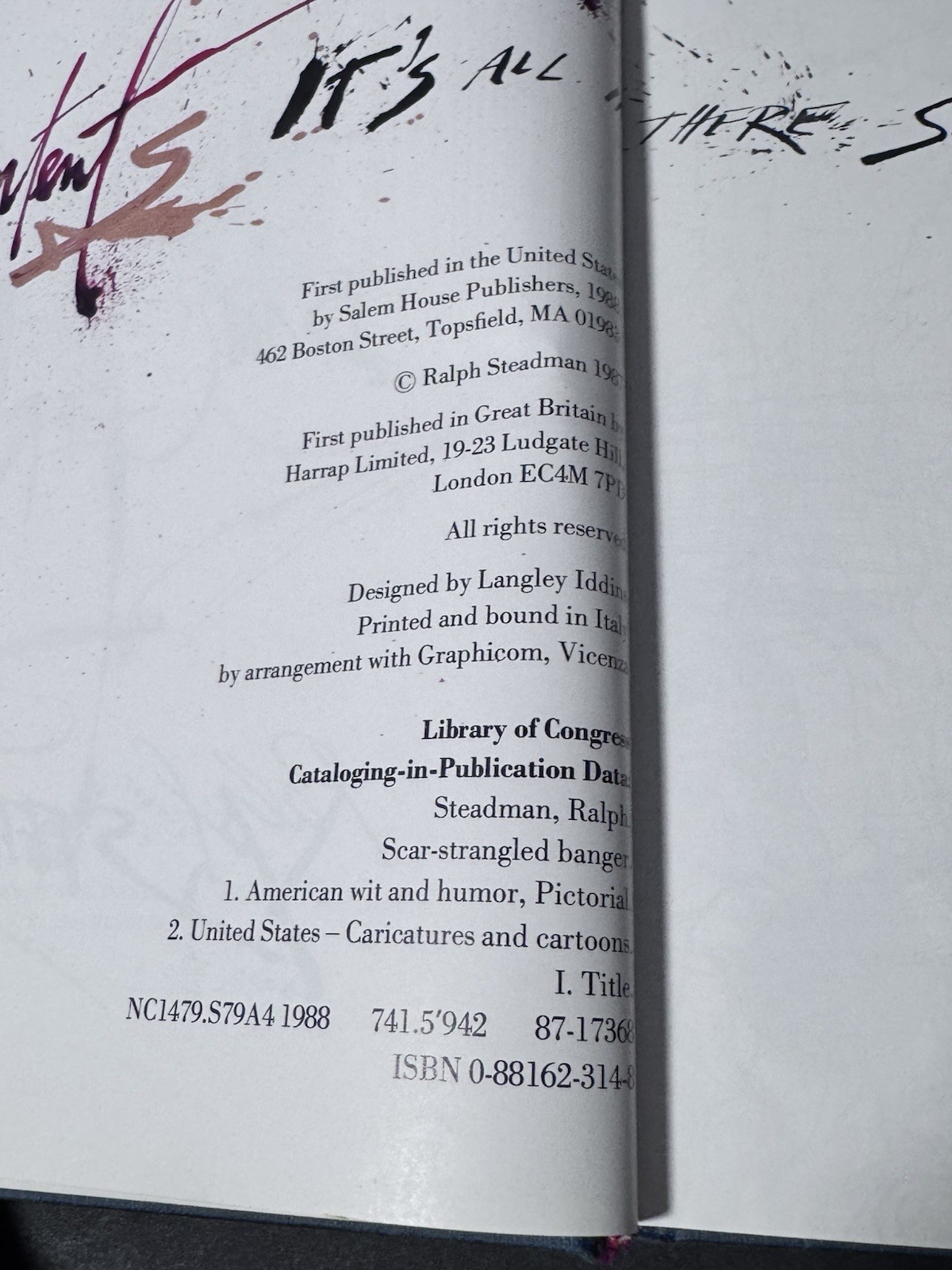 Scar-Strangled Banger, Ralph Steadman. 1st Printing Hardcover