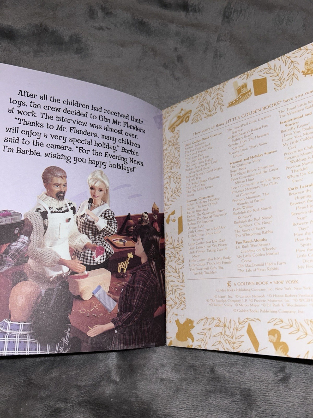 Little Golden Book, Barbie: A Happy Holiday By Diane Muldrow, 2001 Edition