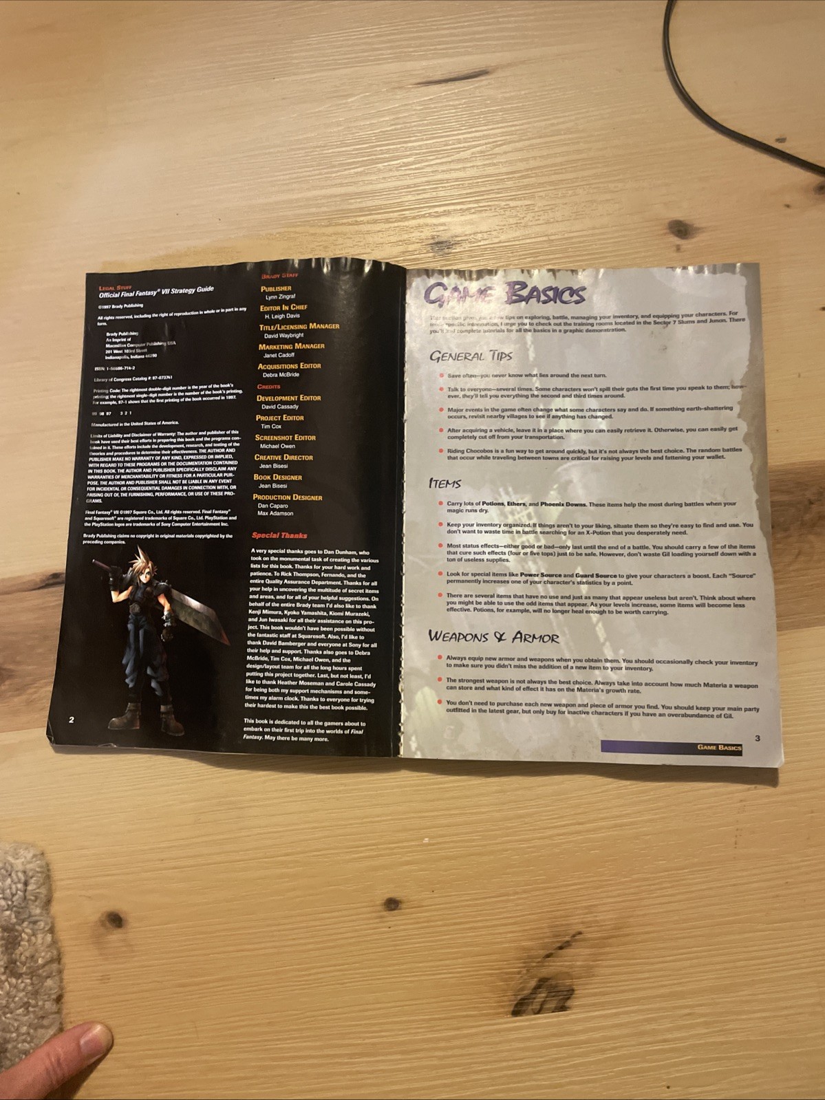 Official Final Fantasy VII Strategy Guide by David Cassady – 1997 PB PlayStation