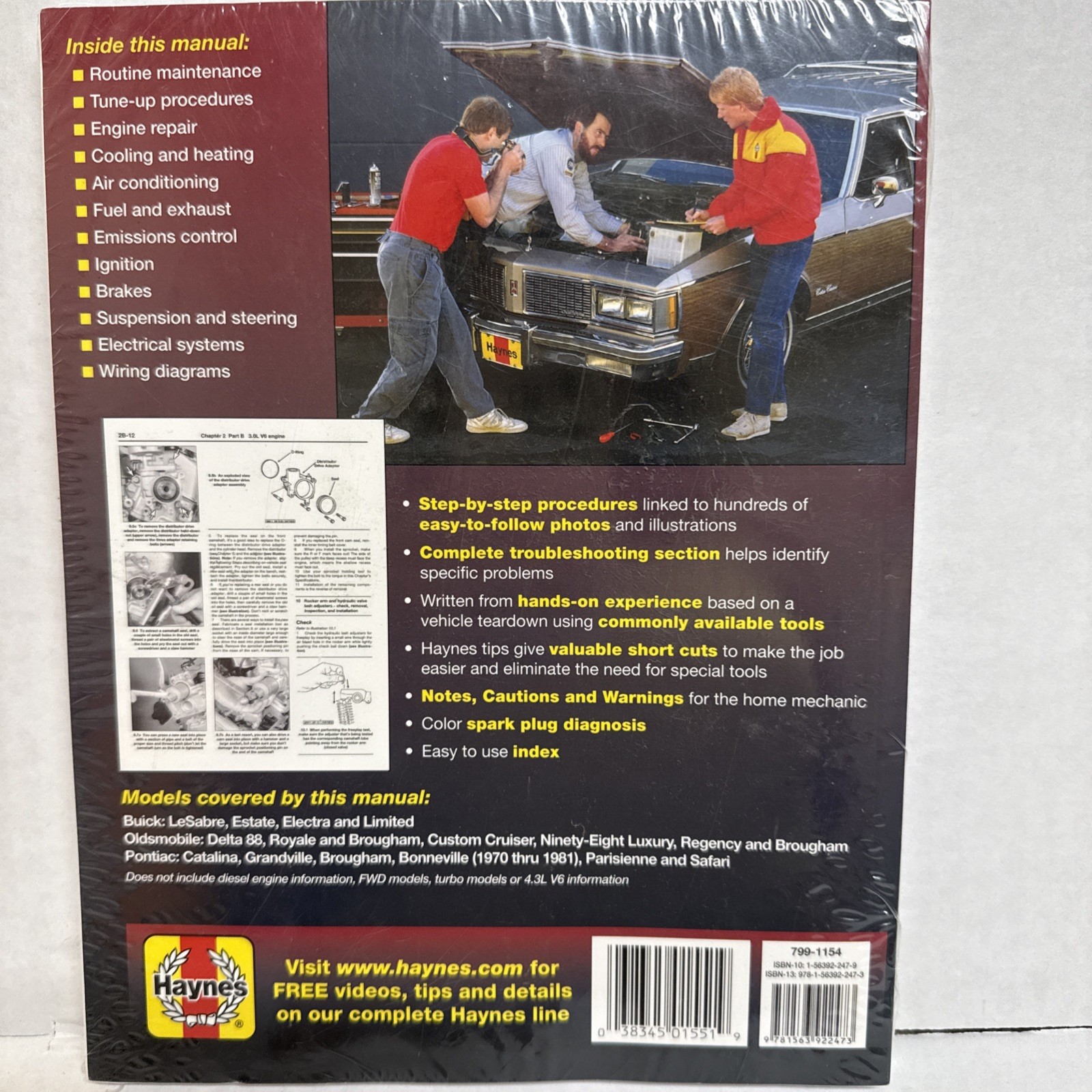 Haynes Buick, Oldsmobile, Pontiac RWD 1970-1990 Repair Manual (#19025)