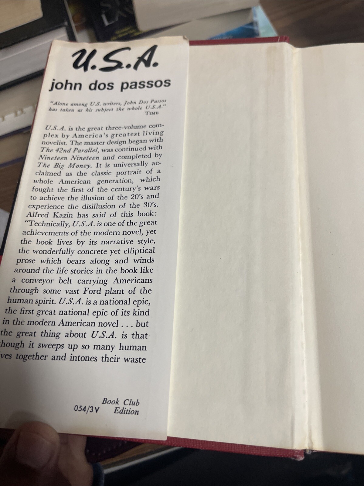 Trilogy USA; The 42nd Parallel; 1919; The Big Money by John Dos Passos 1960 HCDC