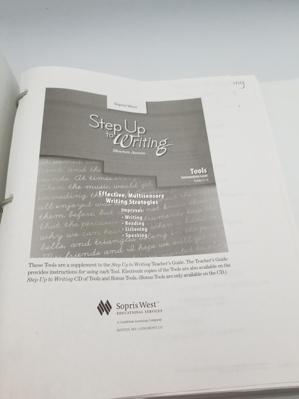 Step Up to Writing Tools Intermediate Level grades 3-6