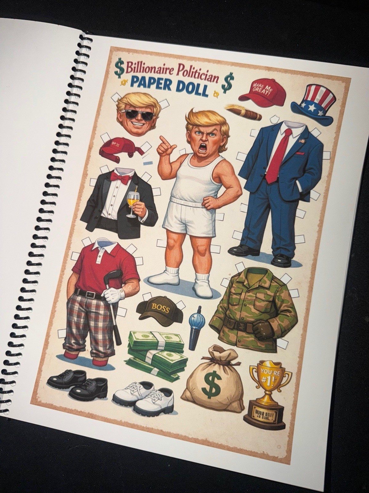 Political Adult Coloring Book And Paper dolls, Selfcare, Political Gift, Funny