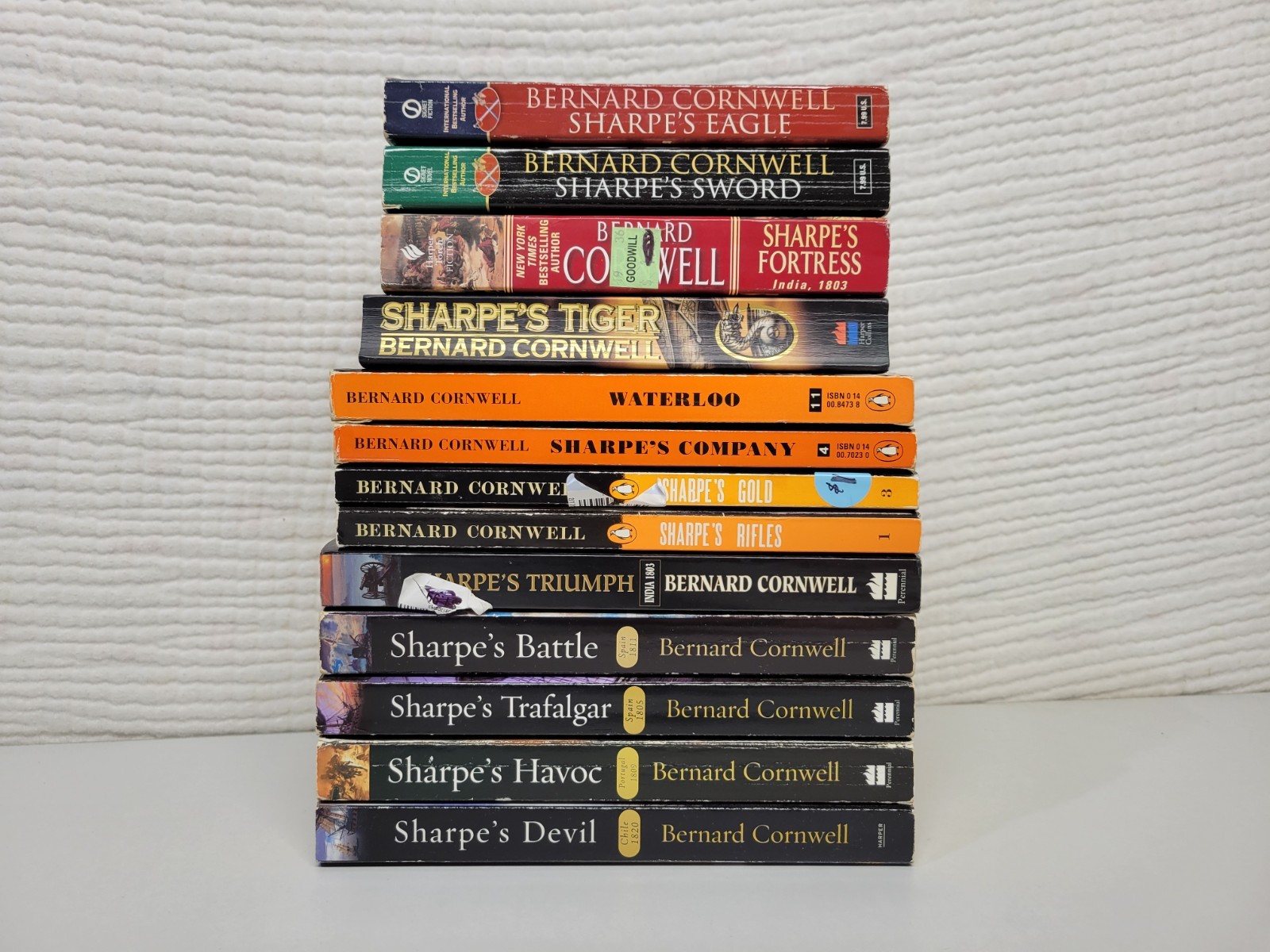 Lot of 13 Sharpe Series Books by Bernard Cornwell Paperback & Hardcover