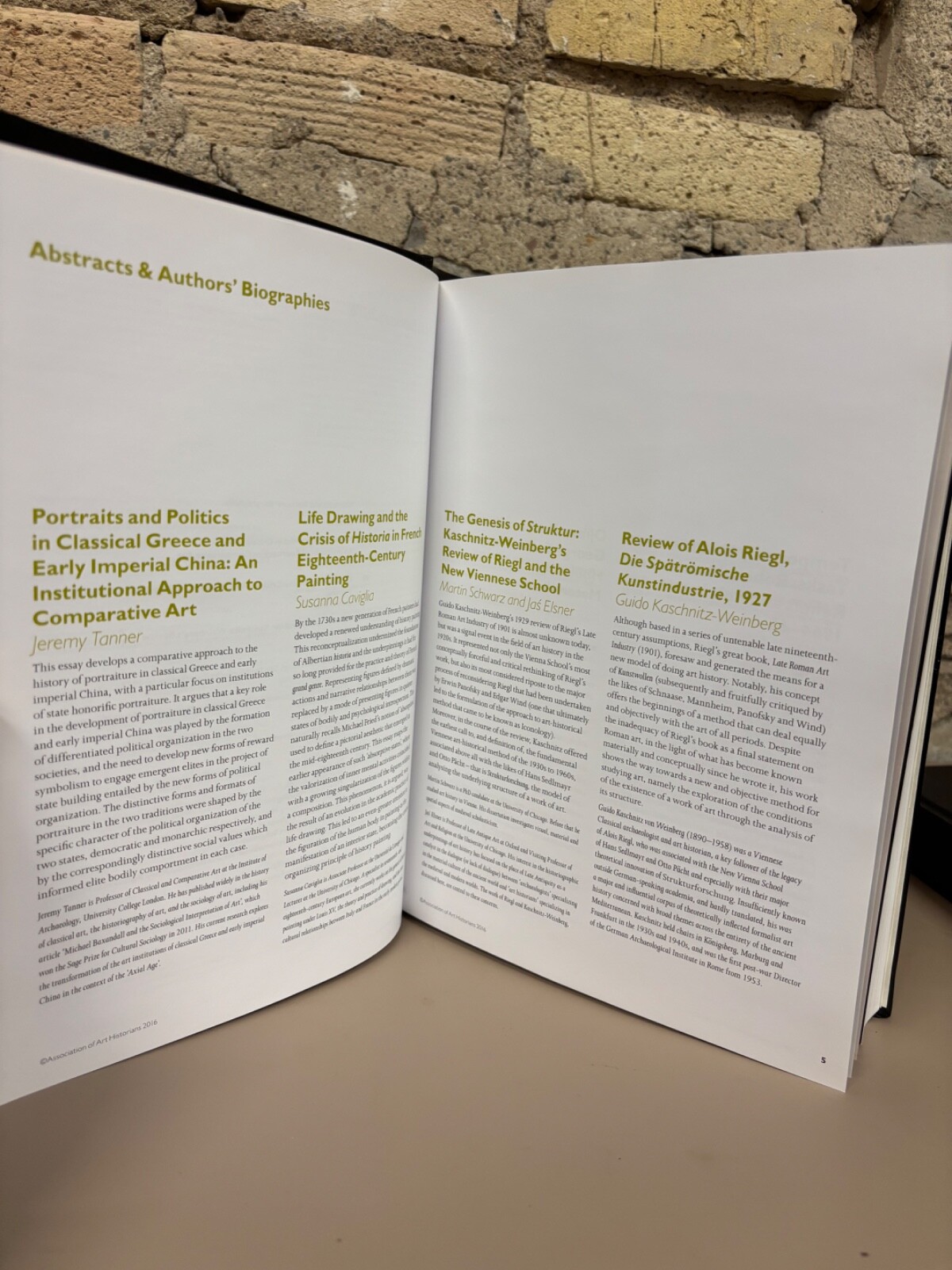 ART HISTORY Journal for the Association for Art History / 5 ISSUES 2016 Academic