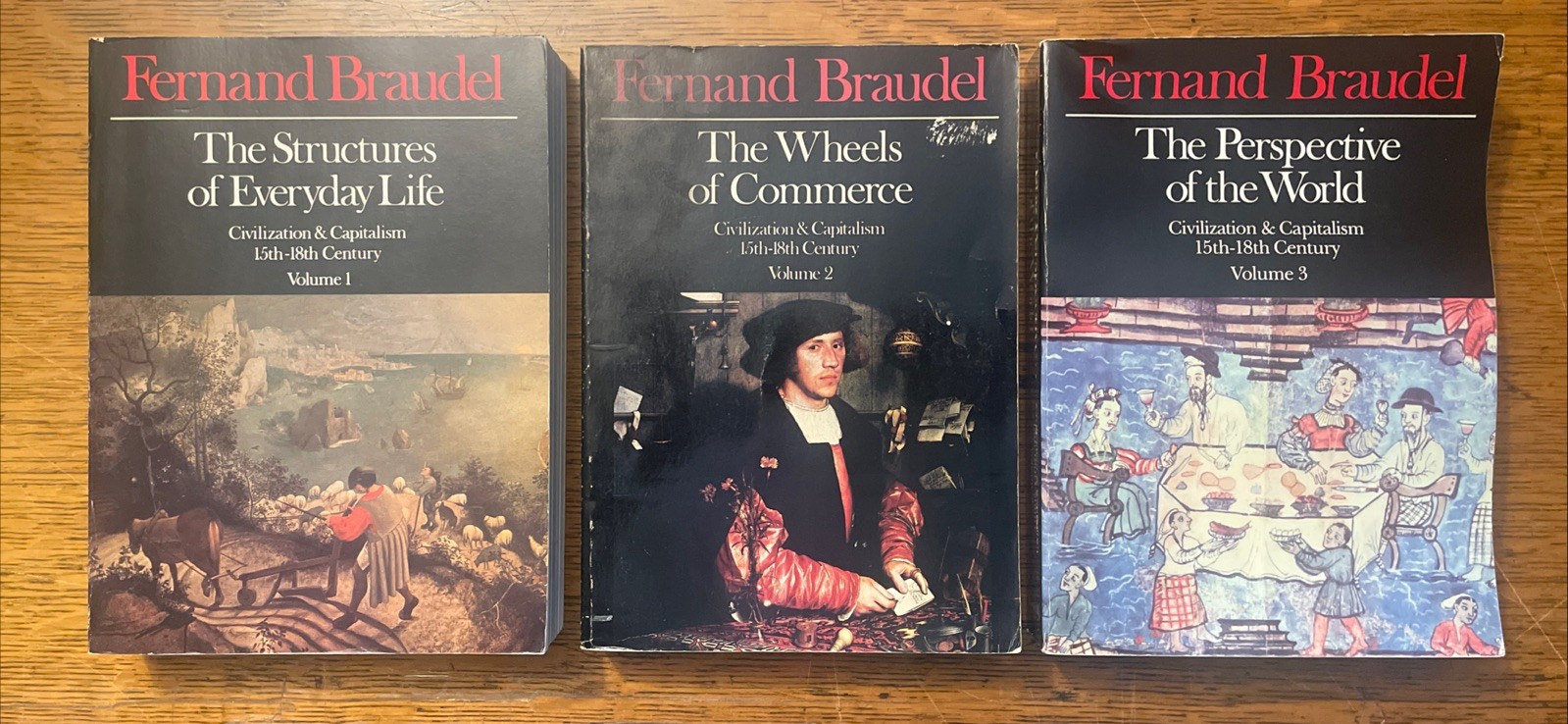 Fernand Braudel: Civilization & Capitalism Vol 1-3 Harper & Row Tr Pbks