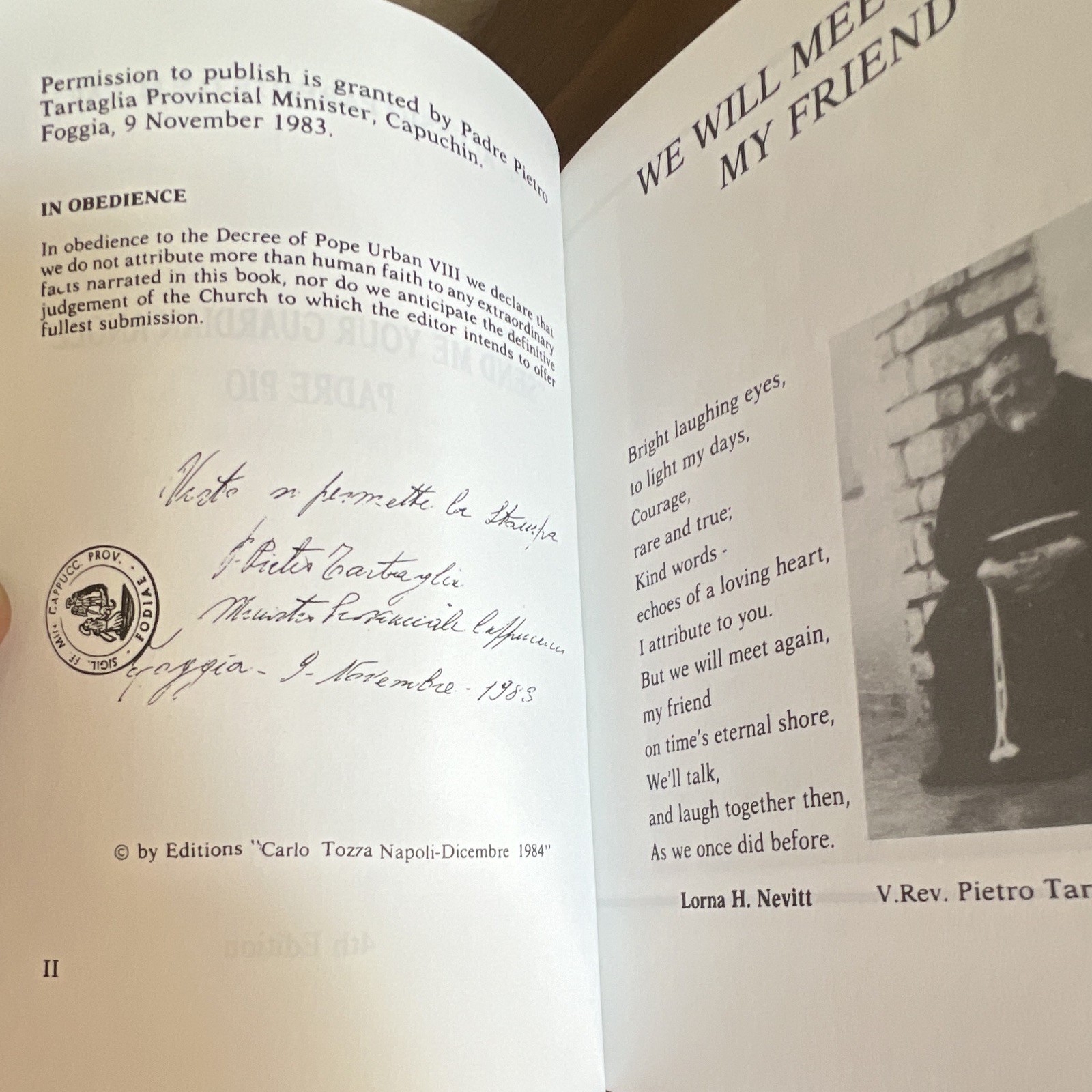 Send Me Your Guardian Angel St Padre Pio 1984 4th Ed Capuchin Import