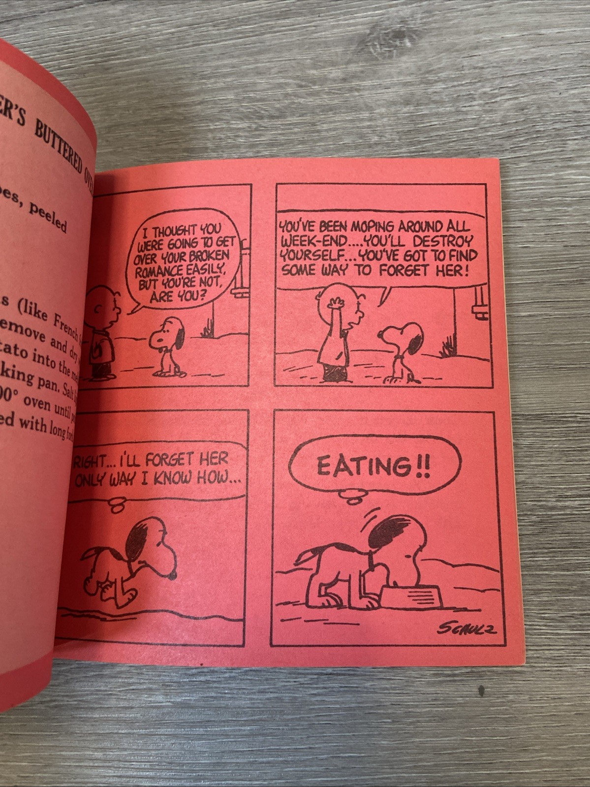 Vintage Paperback Peanuts Charlie Brown Cookbook Linus Snoopy 1975 5.5″ x 5.5″