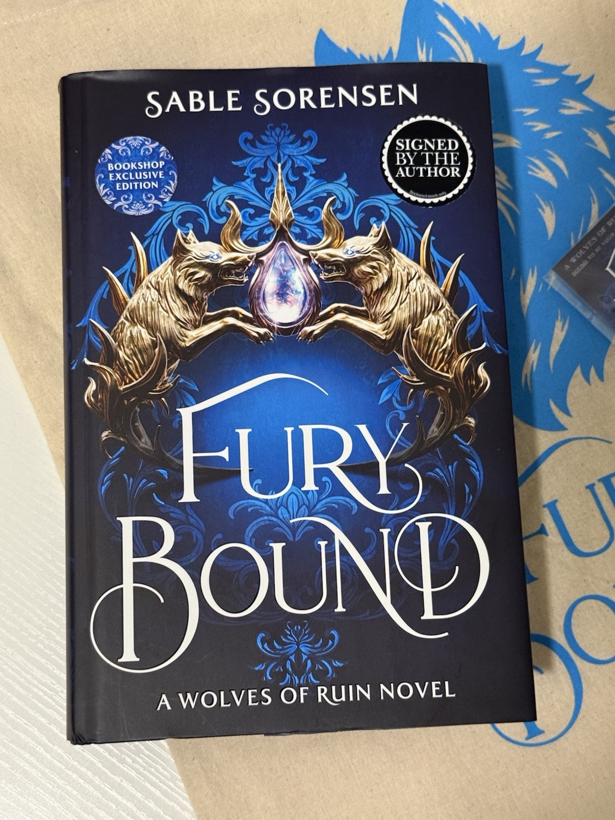 Signed fury bound by sable Sorensen- Waterstone edition w/ pin & tote