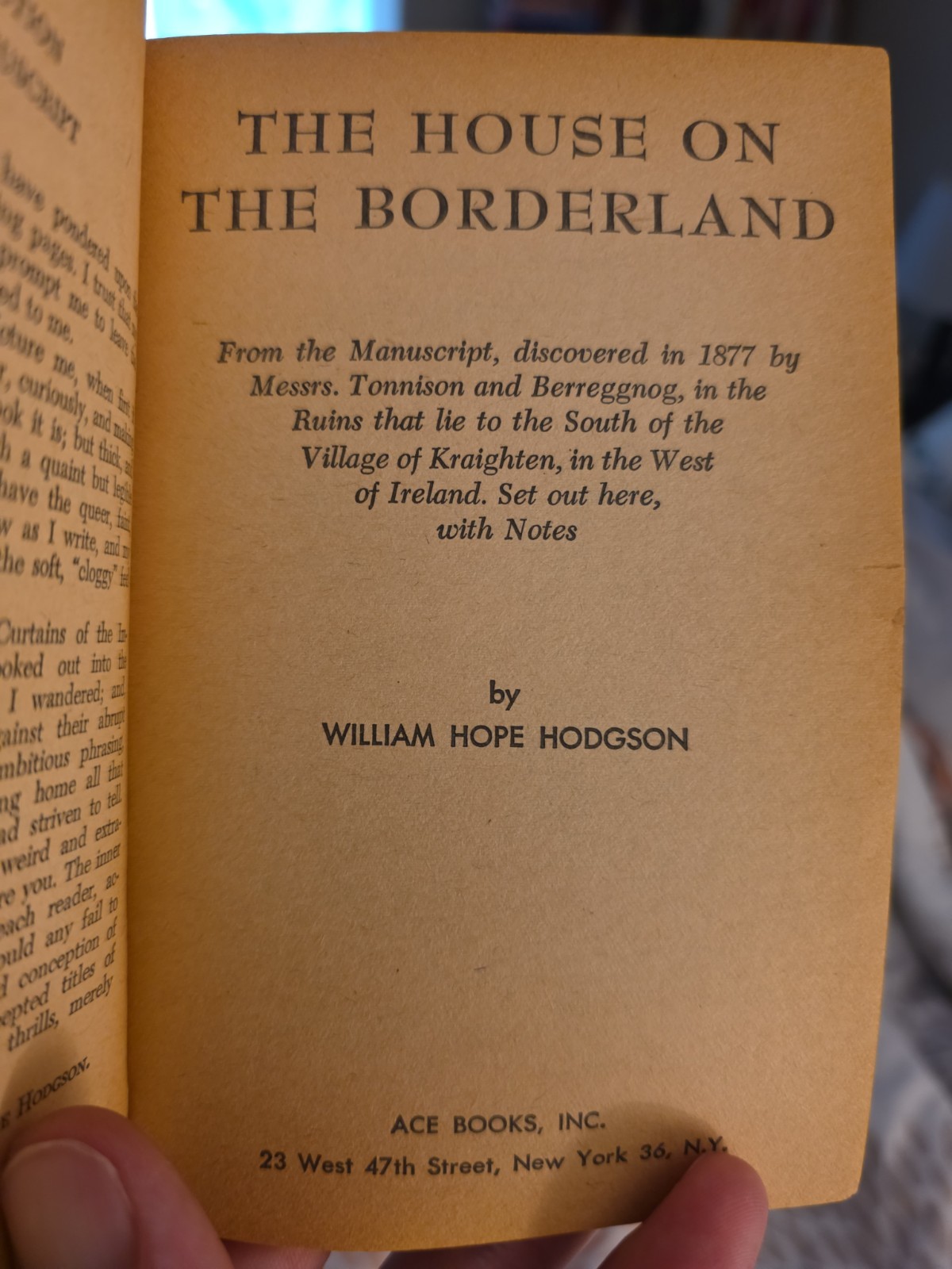 The House On The Borderland – William Hope Hodgson – ACE SF CLASSIC PB