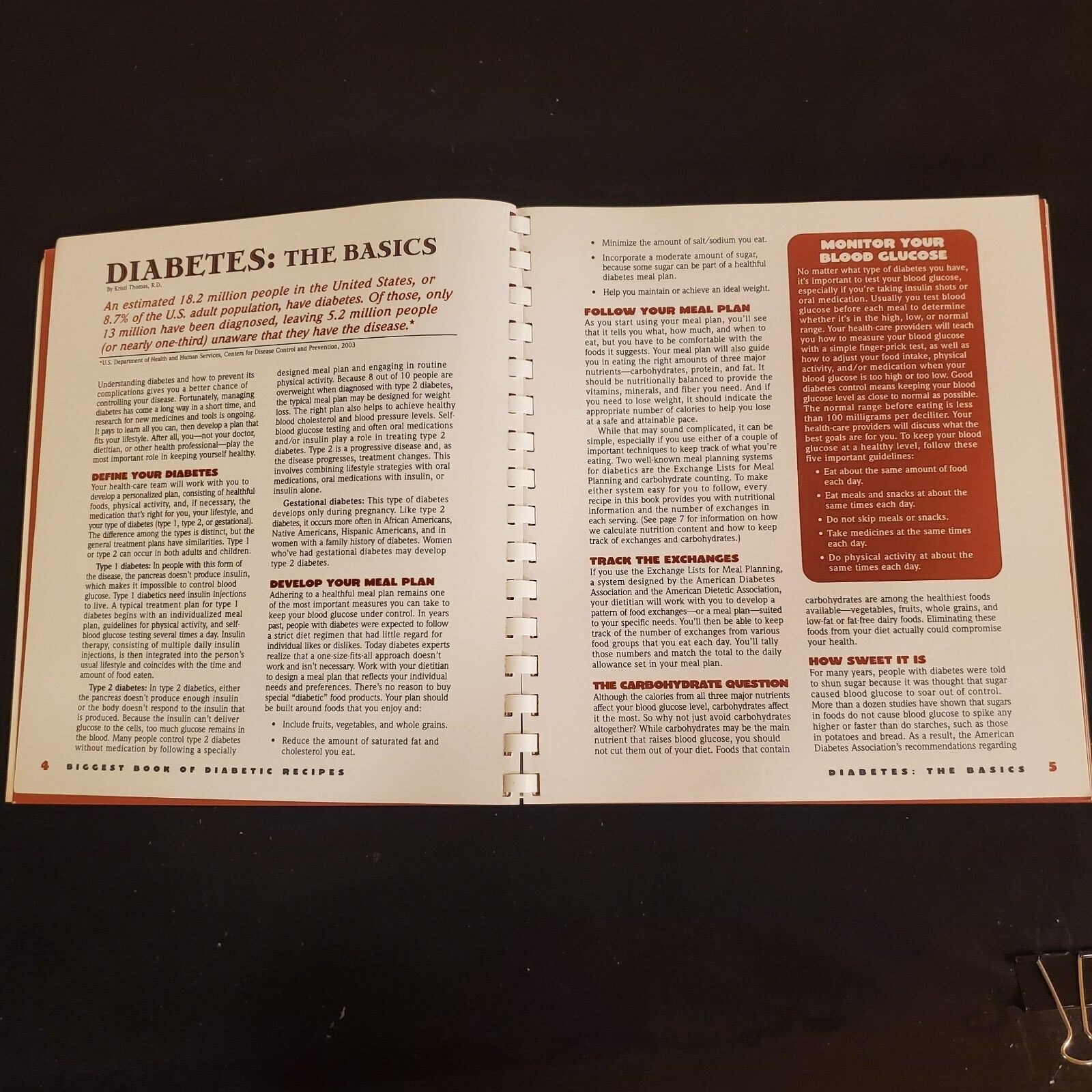 Better Homes and Gardens Biggest Book of Diabetic Recipes Spiral Bound 415 pages