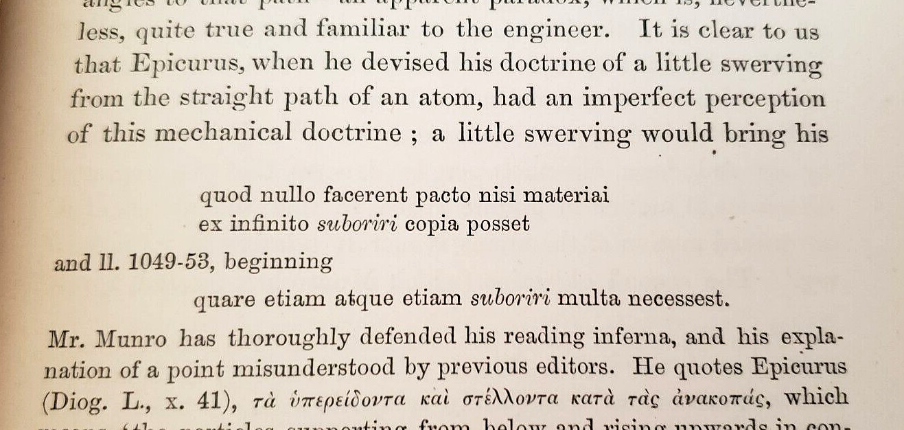 1872 Masson LUCRETIUS’ ATOMIC THEORY & MODERN SCIENCE,Evolution,Atoms,Philosophy