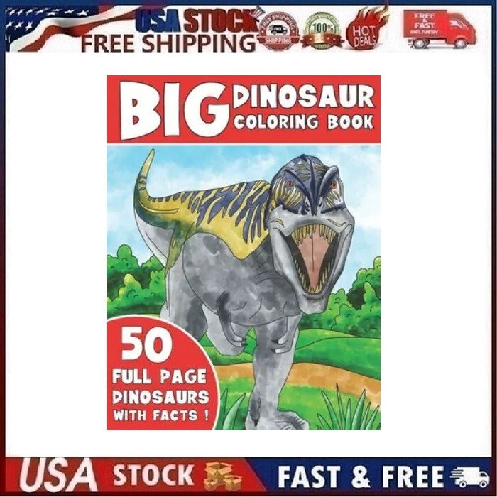 The Big Dinosaur Coloring Book: Jumbo Kids Coloring Book With Dinosaur Facts …