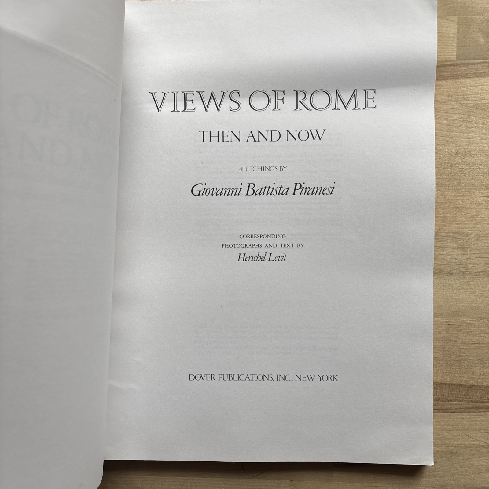 Views of Rome, Then and Now by Giovanni B. Piranesi and Herschel Levit (1976,…