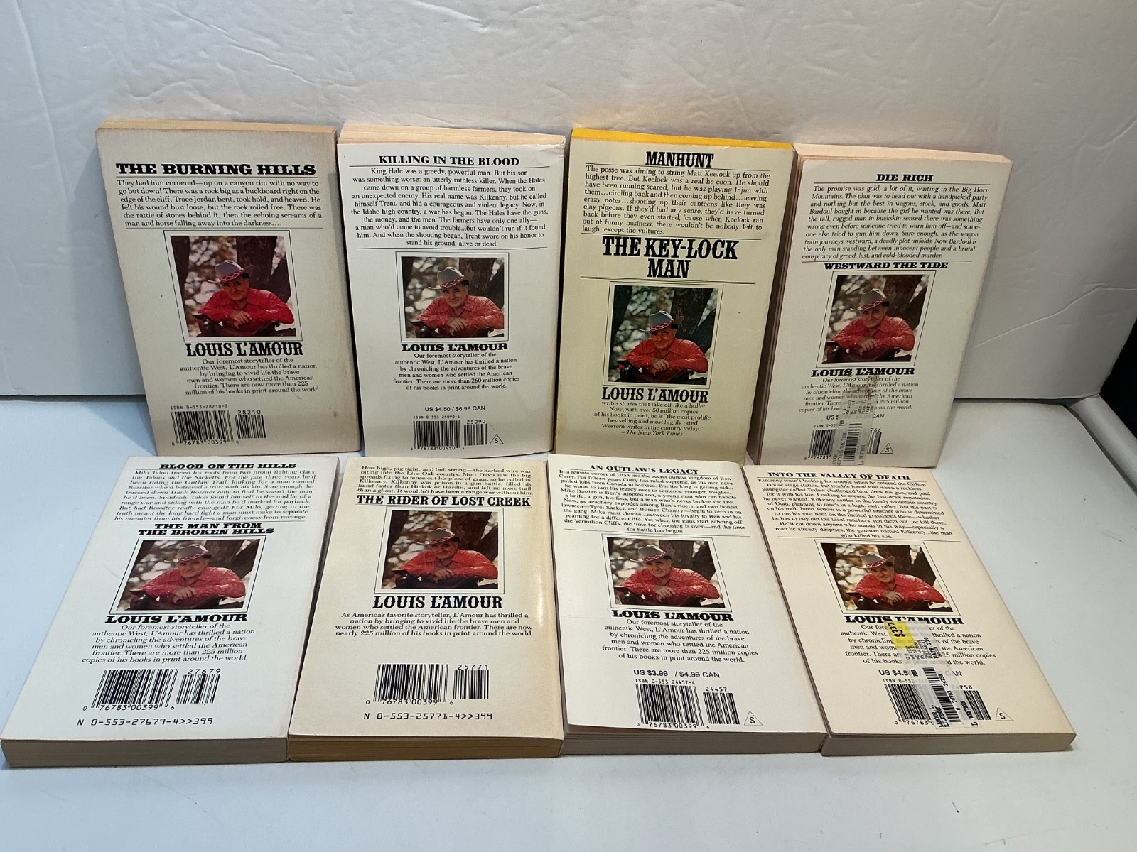 Lot of 8 Louis L’Amour Vintage Novels (PPBK)