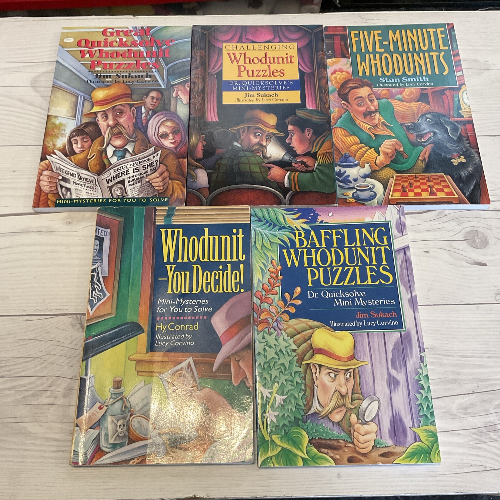 Whodunit Puzzles Sterling Book Lot Of 5 Mysteries(1604/2)