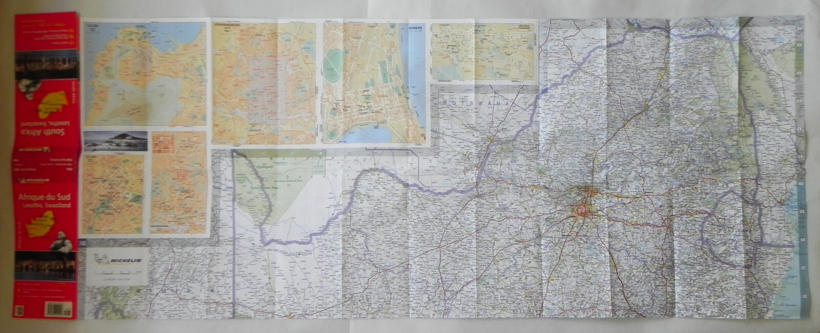 Michelin “South Africa” Road & Tourist Map #748, 39″x47″ Color Foldout, 2018