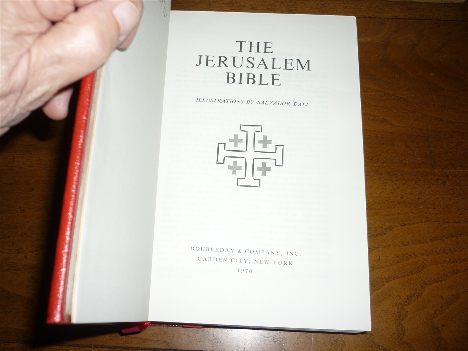 The Jerusalem Bible. Salvador Dali ills. Red faux-leather. Fine in VG+ box.