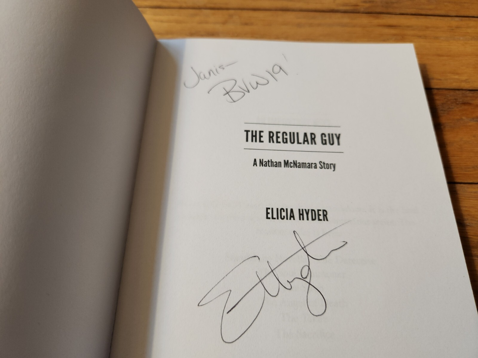Elicia Hyder SIGNED The Regular Guy Nathan McNamara 2018 First Edition COA