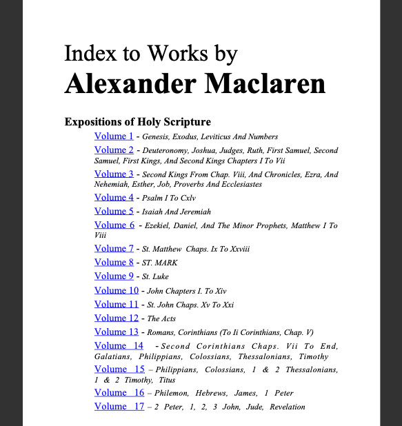 Expositions of Holy Scripture by Alexander MaClaren-Bible Commentary/Sermons DVD