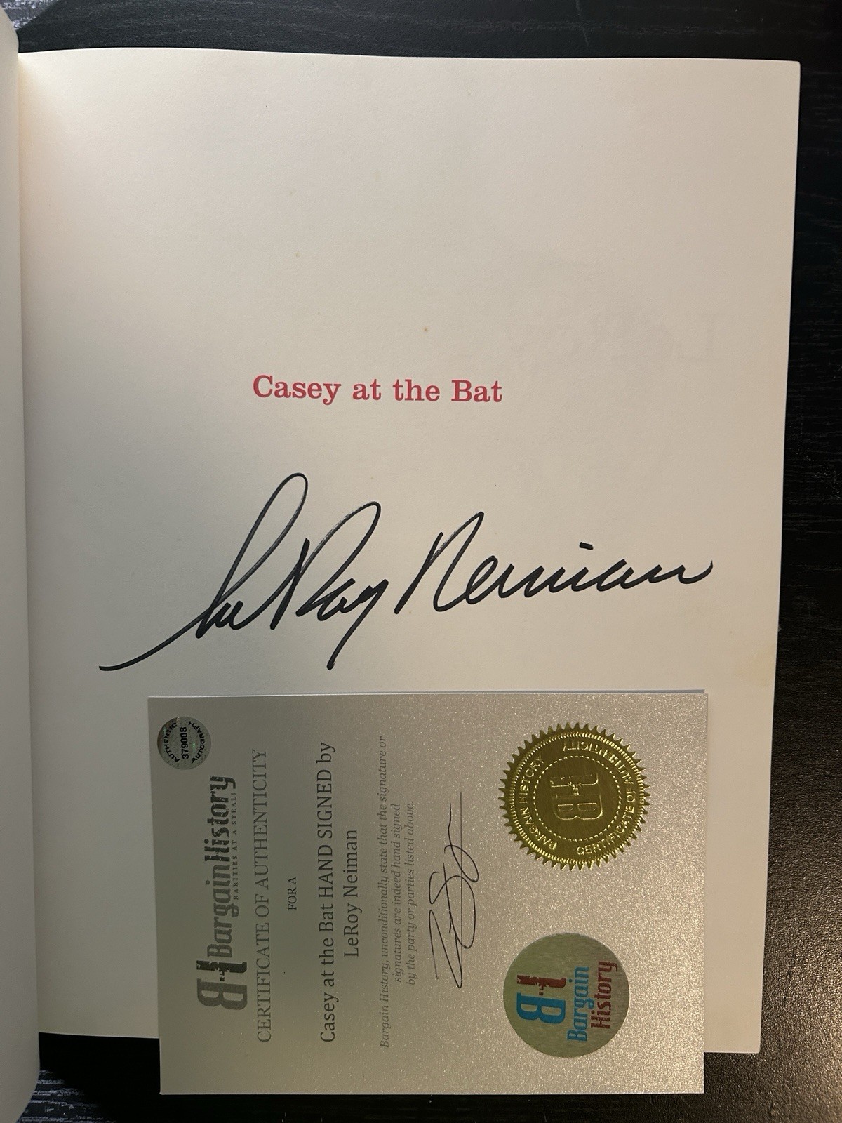 LeRoy Neiman SIGNED AUTOGRAPHED Casey At The Bat HC COA