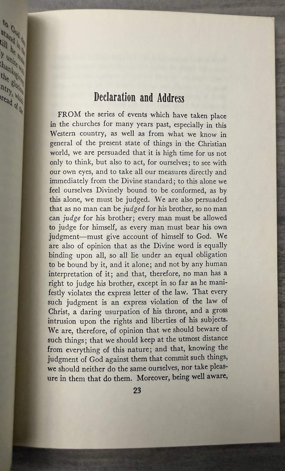 Declaration and Address Thomas Campbell; Last Will and Testament Barton W. Stone