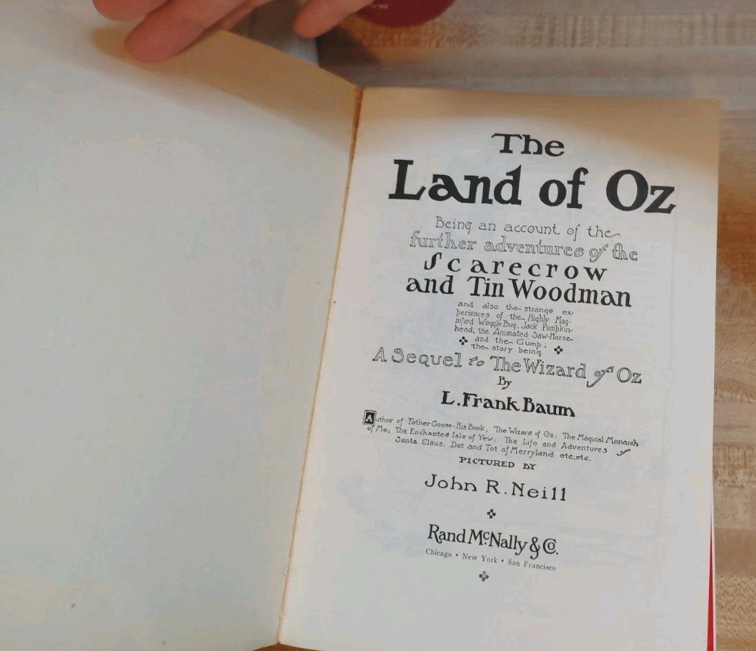 THE LAND of OZ L. Frank Baum Softcover Rand McNally White Edition 1904 Exc Cond