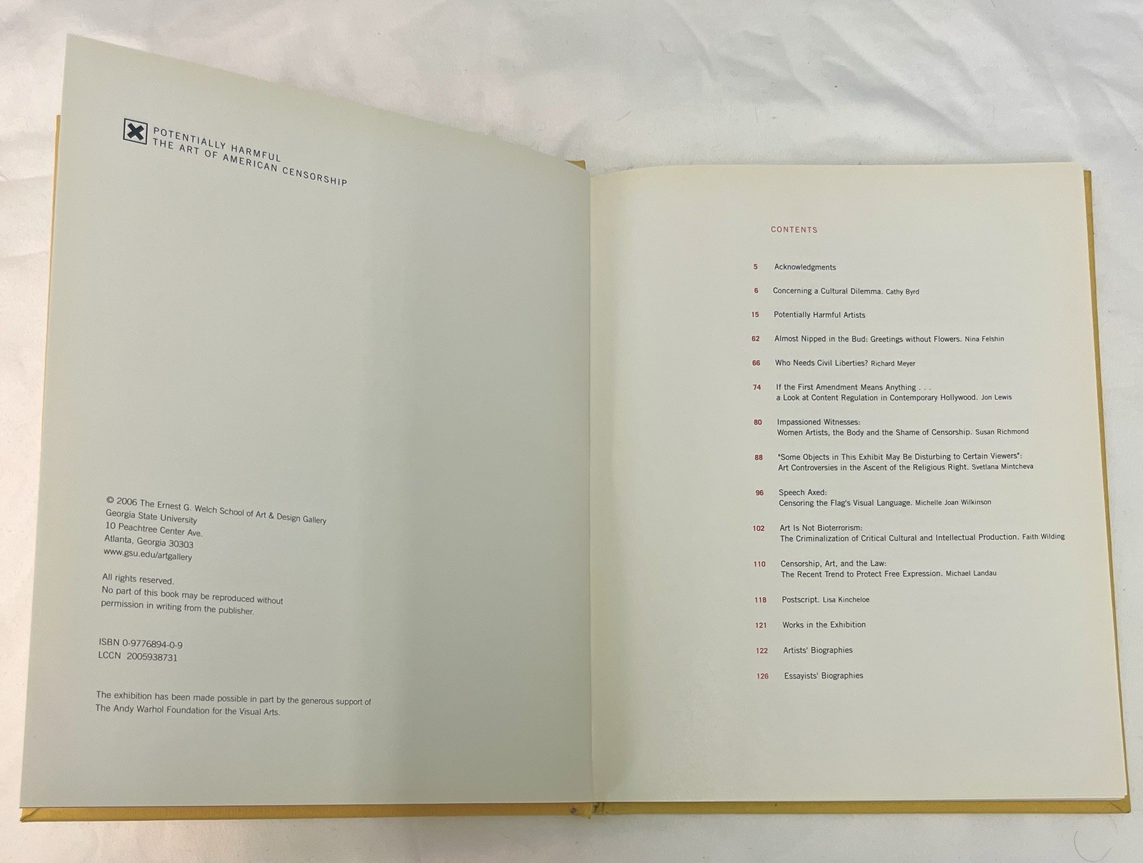 Potentially Harmful: The Art of American Censorship by Cathy Byrd, 2006 HC