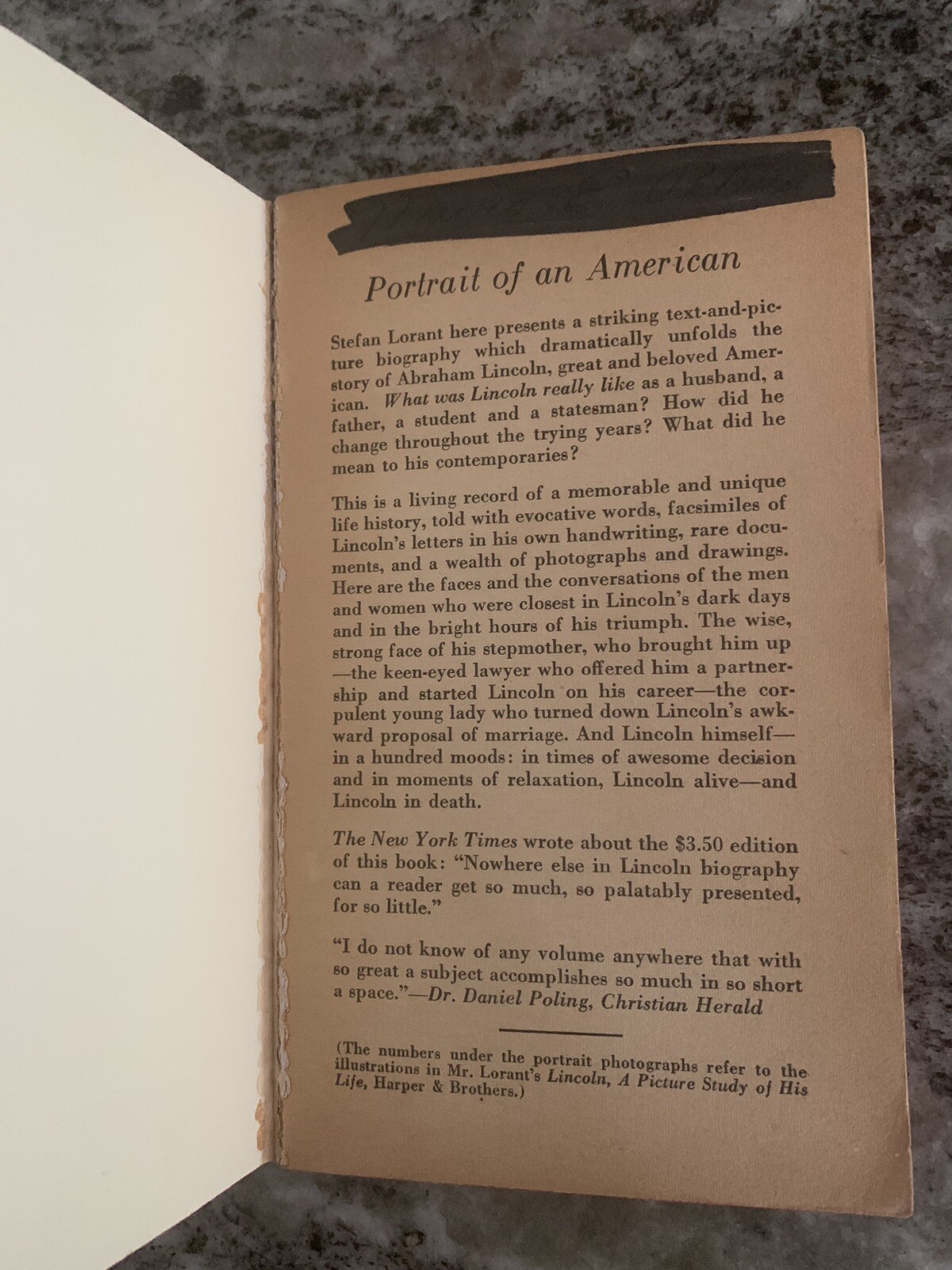 THE LIFE OF ABRAHAM LINCOLN by Stefan Lorant 1955 Vintage Signet Paperback Book