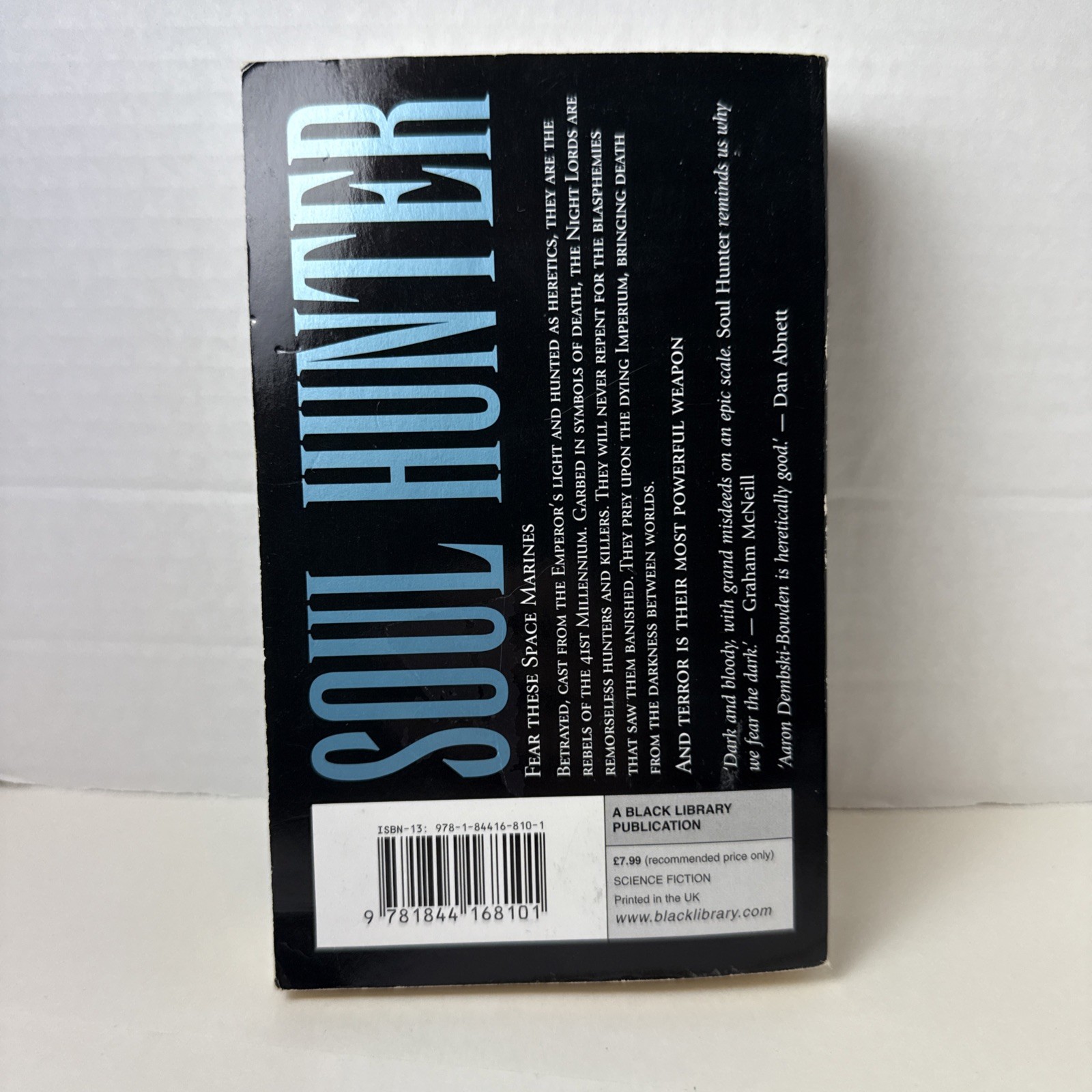 Warhammer 40k Novel – Soul Hunter by Aaron Dembski-Bowden (2010, Trade Paperback