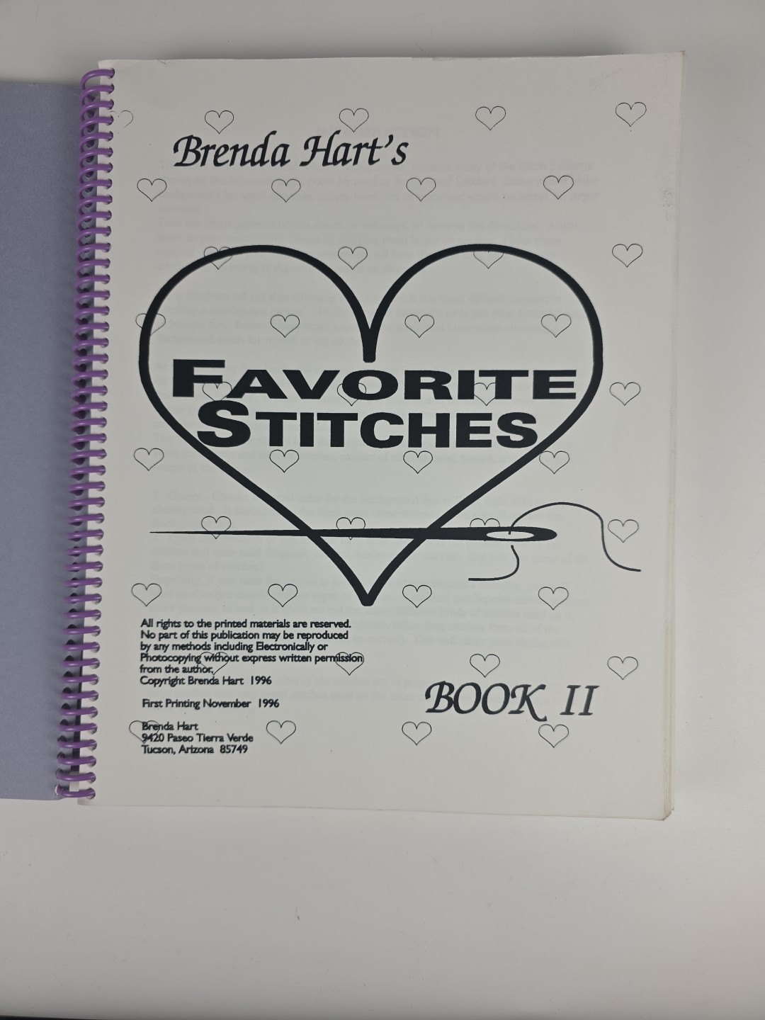 Favorite Stitches by: Brenda Hart Books I & II ~ Privately Published 1994 & 1996