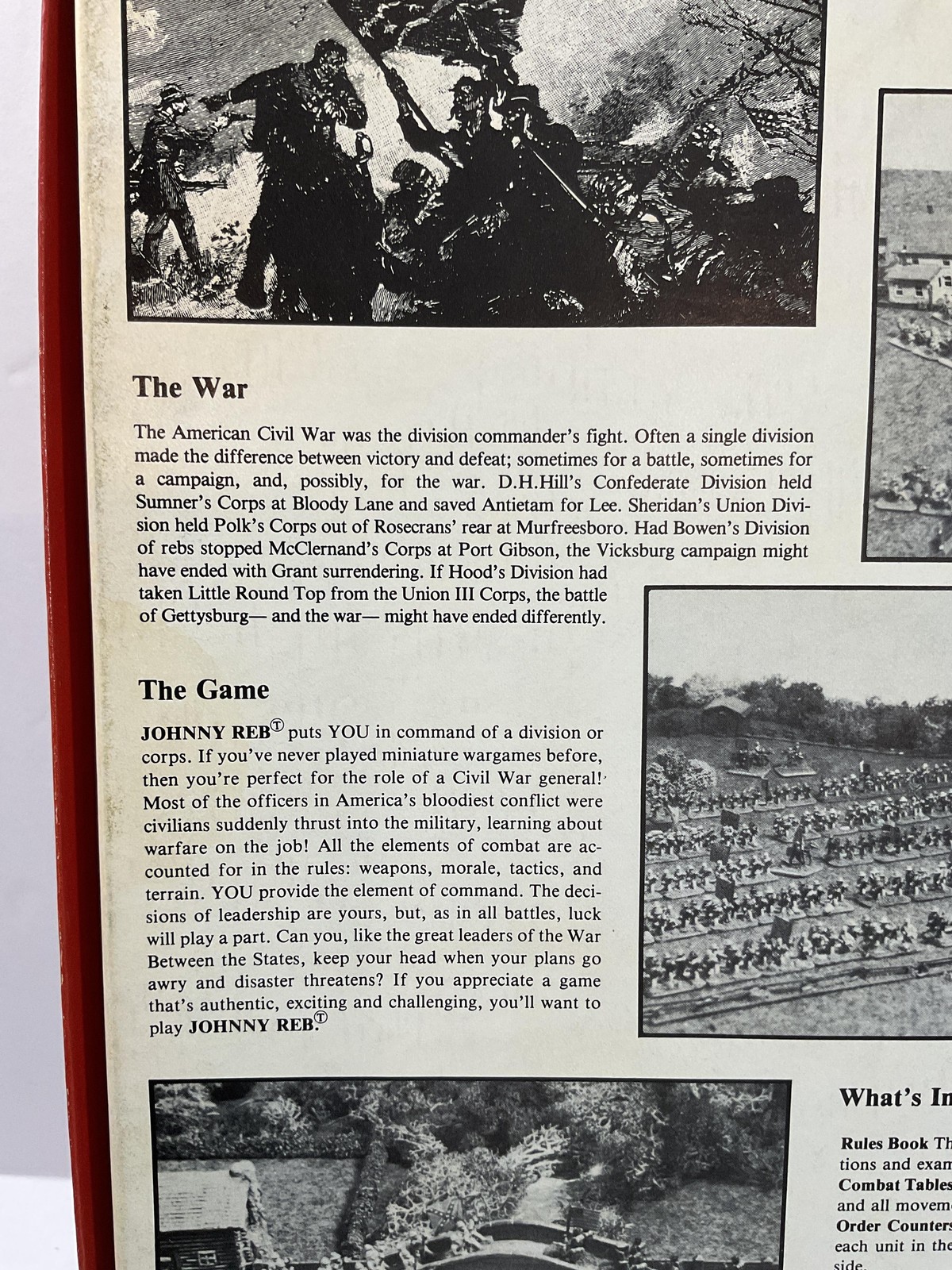 Vintage Johnny Reb Civil War Miniatures Wargame Rules Box 1983 Adventure Games